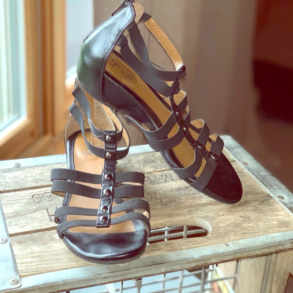 Black strapped sandals